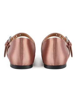 Leder-Spangenballerinas in Pink