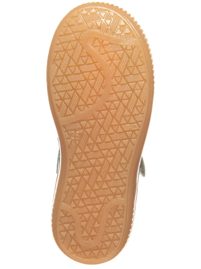 Leder-Spangenballerinas in Türkis