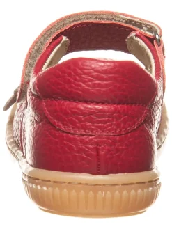 Leder-Spangenballerinas in Rot