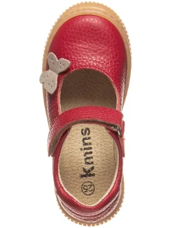 Leder-Spangenballerinas in Rot