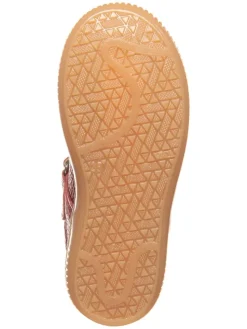 Leder-Spangenballerinas in Rot