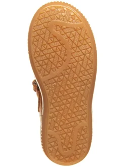 Leder-Spangenballerinas in Orange