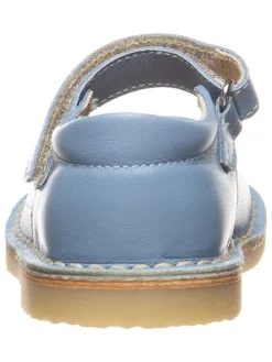 Leder-Spangenballerinas in Hellblau