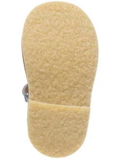 Leder-Spangenballerinas in Hellblau