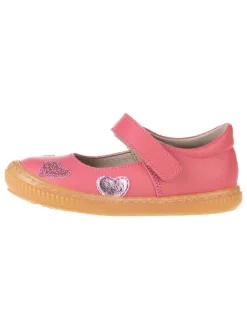 Leder-Spangenballerinas in Rosa