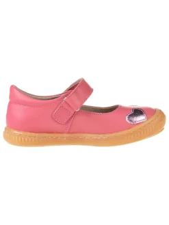 Leder-Spangenballerinas in Rosa