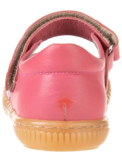 Leder-Spangenballerinas in Rosa