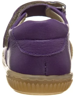 Leder-Spangenballerinas in Lila