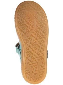 Leder-Spangenballerinas in Türkis