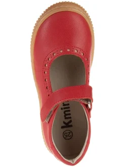 Leder-Spangenballerinas in Rot