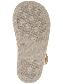 Leder-Spangenballerinas in Gelb