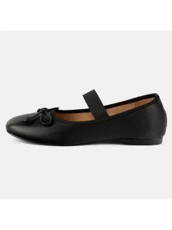 Leder-Spangenballerinas "Under Paris Sky" in Schwarz