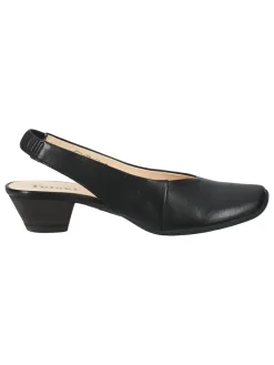 Leder-Spangenpumps in Schwarz