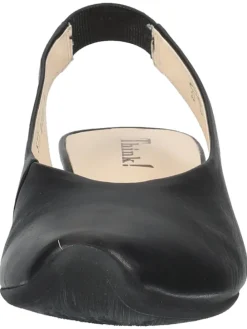 Leder-Spangenpumps in Schwarz