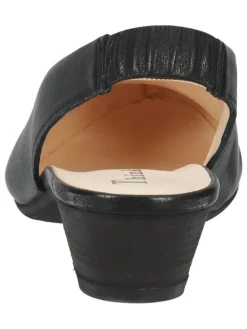 Leder-Spangenpumps in Schwarz