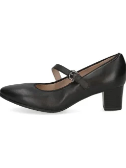 Leder-Spangenpumps in Schwarz