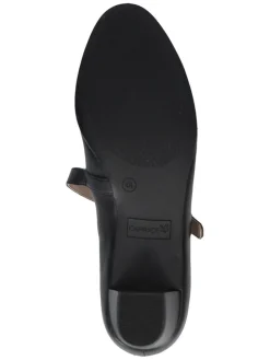 Leder-Spangenpumps in Schwarz