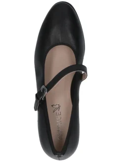 Leder-Spangenpumps in Schwarz