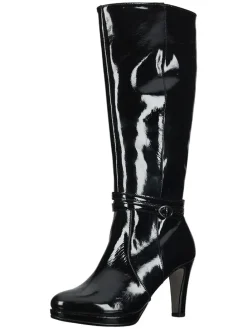 Leder-Stiefel in Schwarz