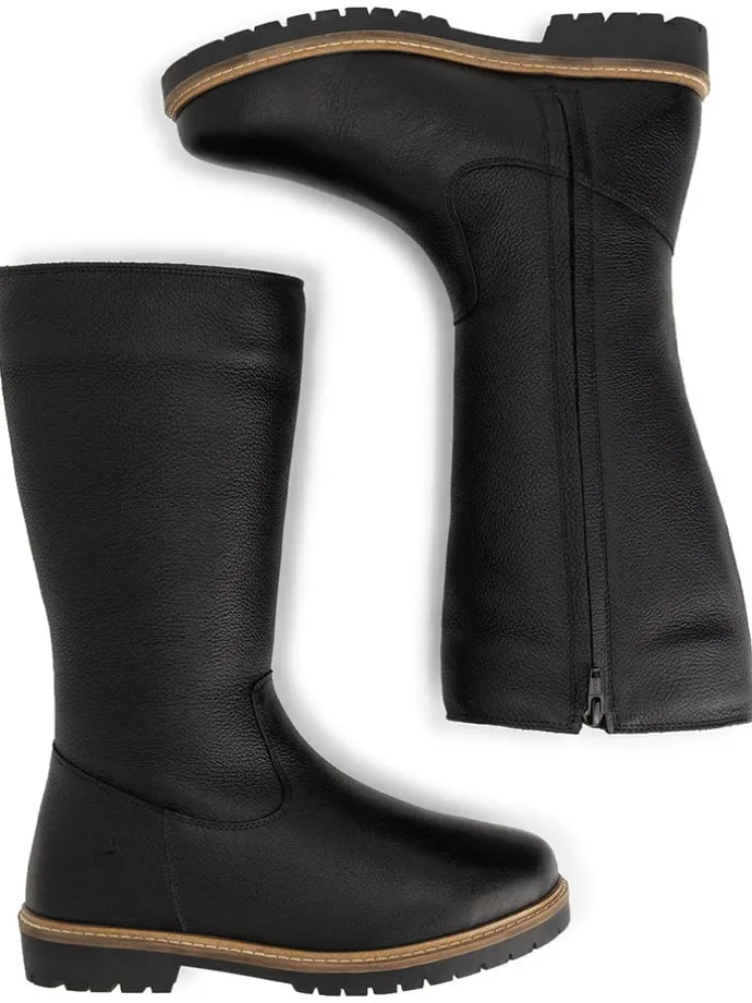Leder-Stiefel "Forde" in Schwarz