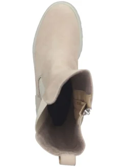 Leder-Stiefel in Beige