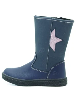 Leder-Stiefel in Blau