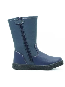 Leder-Stiefel in Blau