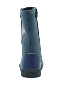 Leder-Stiefel in Blau