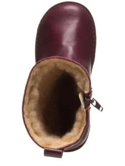 Leder-Stiefel in Bordeaux