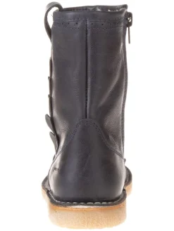 Leder-Stiefel in Dunkelblau