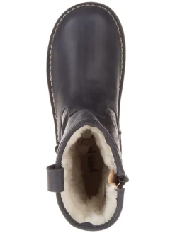 Leder-Stiefel in Dunkelblau