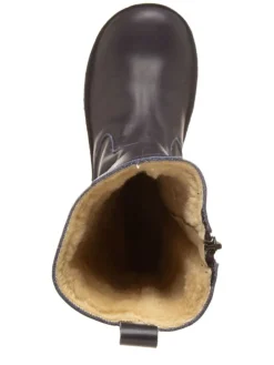 Leder-Stiefel in Dunkelblau