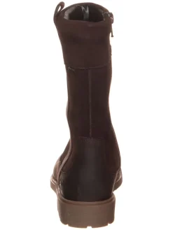 Leder-Stiefel in Dunkelbraun