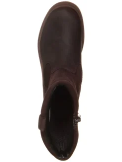 Leder-Stiefel in Dunkelbraun