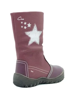 Leder-Stiefel in Dunkelrot