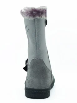Leder-Stiefel in Grau