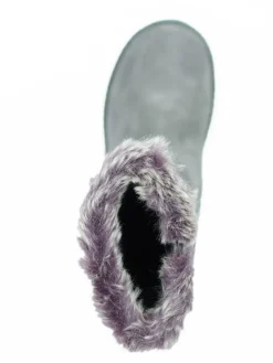 Leder-Stiefel in Grau