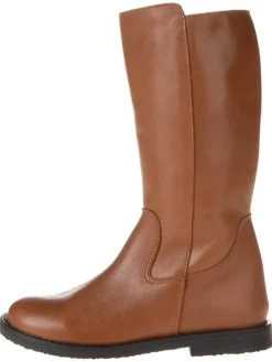 Leder-Stiefel in Hellbraun