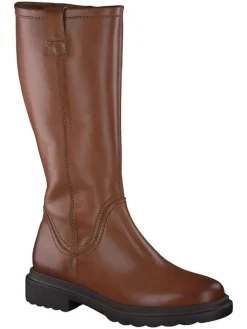 Leder-Stiefel in Hellbraun