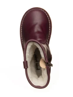 Leder-Stiefel in Lila