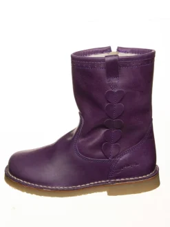 Leder-Stiefel in Lila