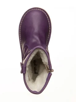 Leder-Stiefel in Lila