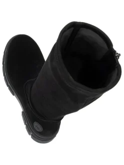 Leder-Stiefel in Schwarz
