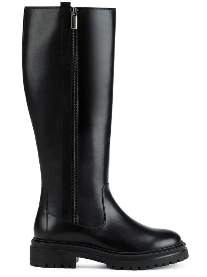 Leder-Stiefel "Iridea" in Schwarz