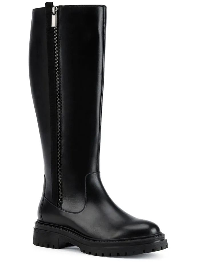 Leder-Stiefel "Iridea" in Schwarz