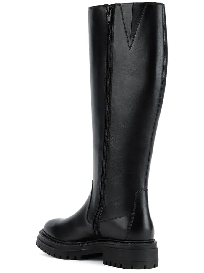 Leder-Stiefel "Iridea" in Schwarz
