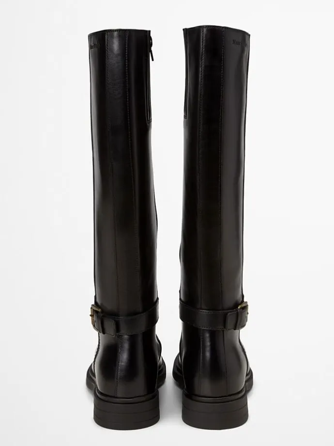 Leder-Stiefel "Paula" in Schwarz