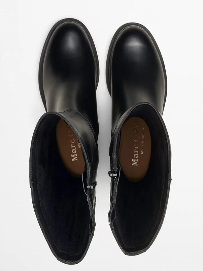 Leder-Stiefel "Paula" in Schwarz