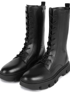 Leder-Stiefel "Vilde" in Schwarz