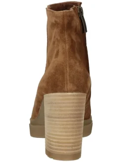 Leder-Stiefeletten in Hellbraun